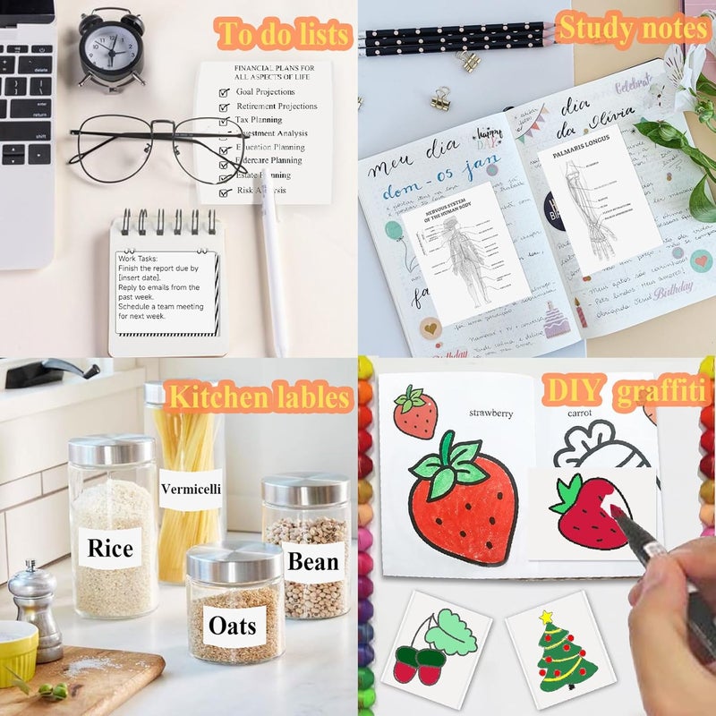 OMGFUNAA 12 Rolls White Self-Adhesive Mini Printer Paper Sticky 57x25mm Compatible with M02/T02 Printers(Remove Inner Paper Holder), Thermal Sticker Paper for Photos, Grocery Lists, Study Notes & Scrapbooking - Image 5